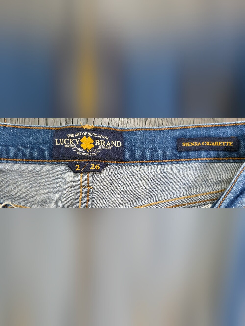 Women's Lucky Sienna Cigerette Blue Straight-Leg Jeans (Size:2/26) - Picture 3 of 4